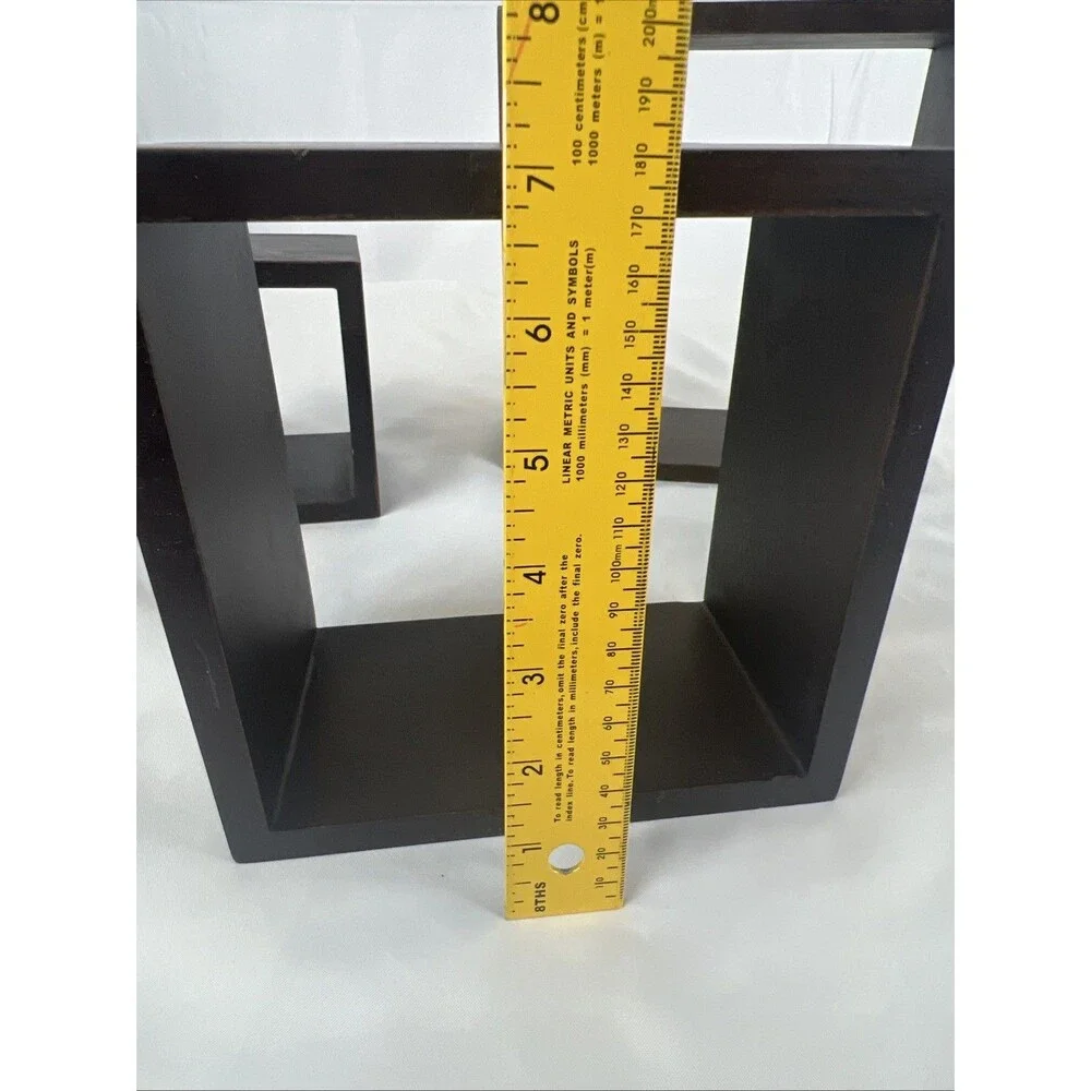 Set of 3 Black Floating Box Wall Shelves Shadow Cube Display Shelves Decor